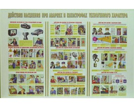 Плакаты "Действия населения при стихийных бедствиях" (комплект 10 пл., 30x41 см)